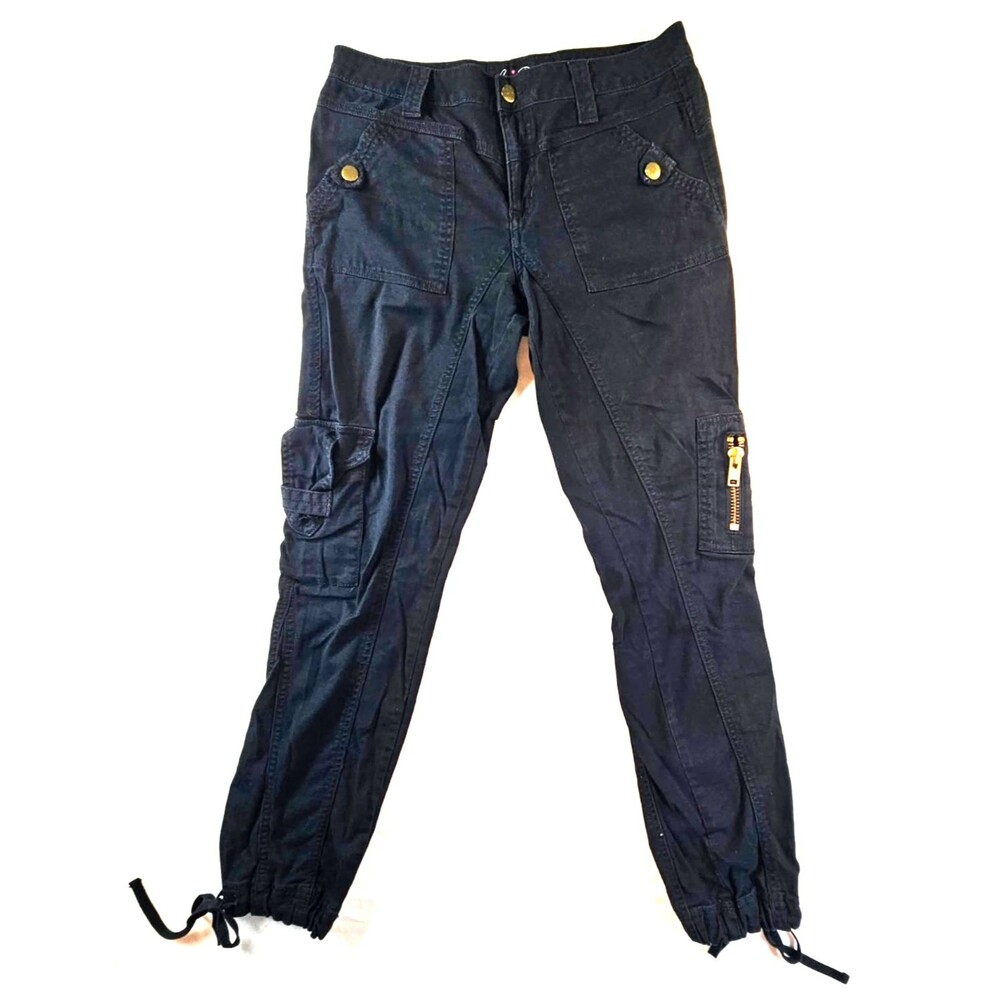 Susie Rose Black Utility Cargo Joggers Size 7 Black